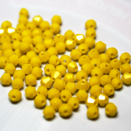 4mm Opaque Yellow Glass Bicone - 4B01
