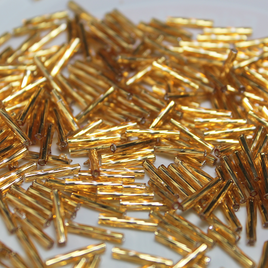 12mm Twist Bugles - Silver Lined Gold - 4