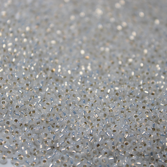 Gilt Lined White Opal ~ 15/0 JSB  551