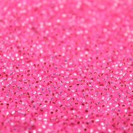 Gilt Lined Dyed Hot Pink Alabaster ~ 11/0 JSB-575