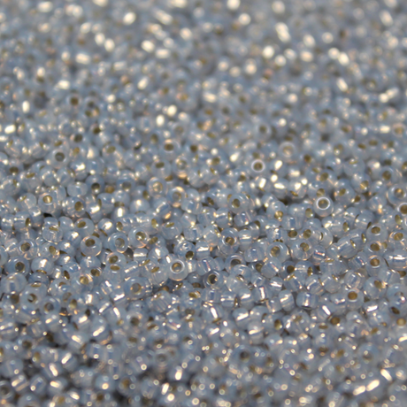 Gilt Lined Dyed Gray Alabaster ~ 11/0 JSB 576 Japanese Seed Beads