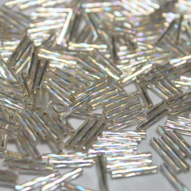 Silver Lined Crystal AB Bugles ~ 12mm TWIST 635