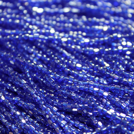 ***CLOSEOUT **** 9/0 Tri-Cut Transparent Dark Sapphire Luster - 9T119