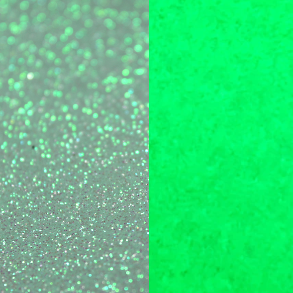 Faux Leather Sheet Glow In The Dark Glitter - Glow Aqua - 117