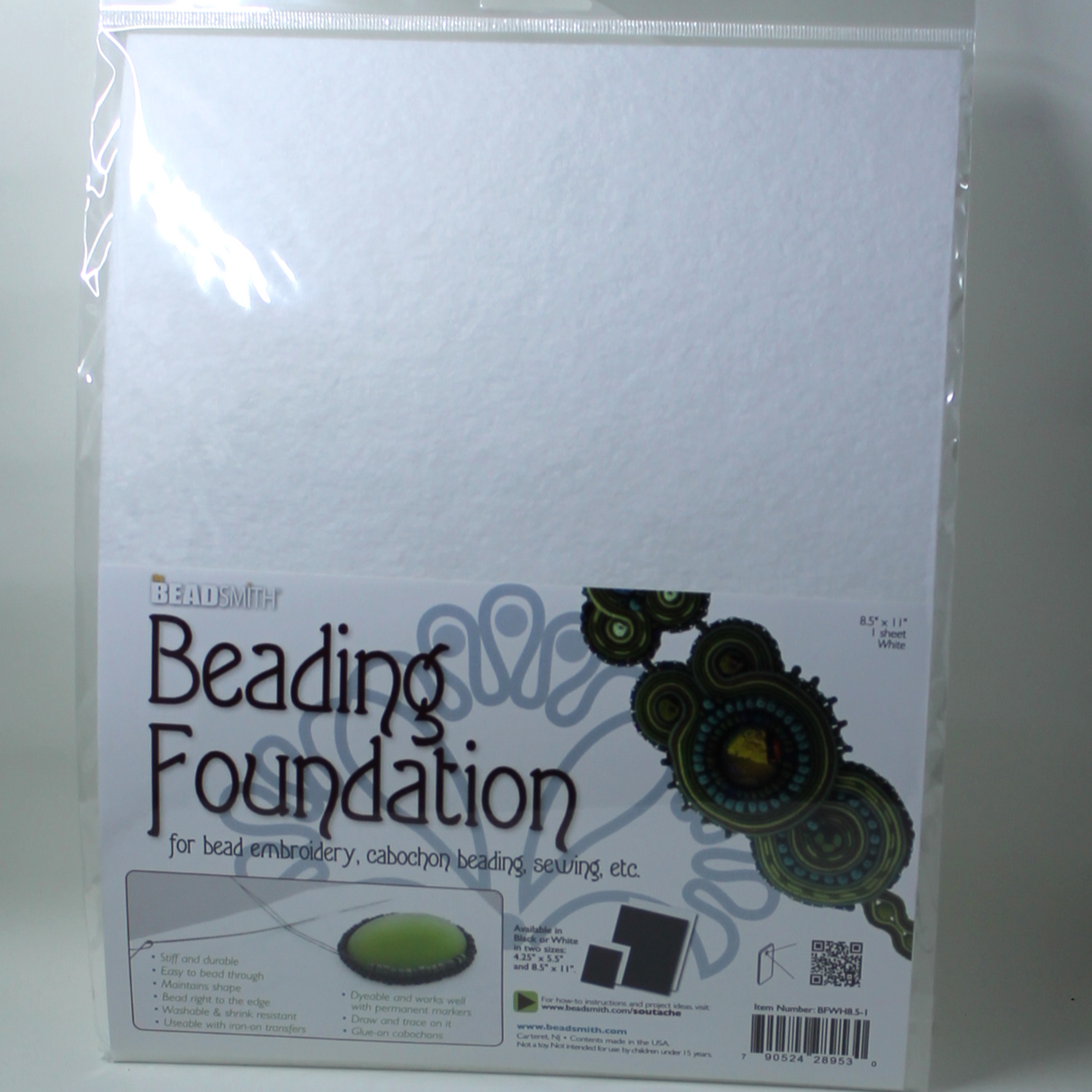 Beadsmith's Foundation - 8 1/2x11",  White Single Sheet