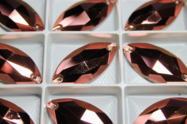 17x32mm Glass Rose Gold Navette Rhinestone - C183