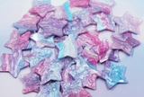 Cotton Candy Glitter Pearl Star Resin Slab - S27