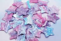 Cotton Candy Glitter Pearl Star Resin Slab - T12
