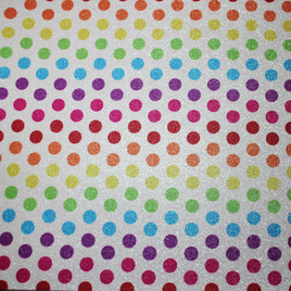 Faux Leather Sheet Glitter - Rainbow Polka Dot - 138