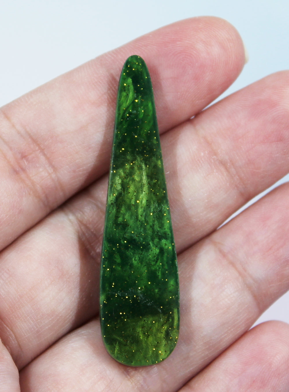 Emerald Glitter Pearl Droplet Slab - S24