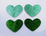 Emerald Glitter Pearl Heart Resin Slab - S26