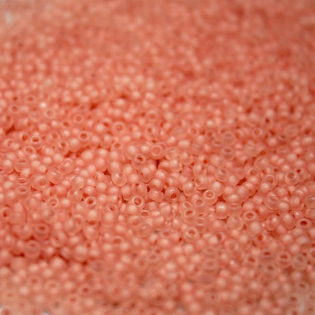 Frosted Color Lined Light Coral ~ 11/0 JSB F203A Japanese seed beads