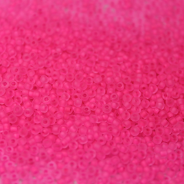 11/0 Japanese Neon Frosted Plastic Pink - F207A