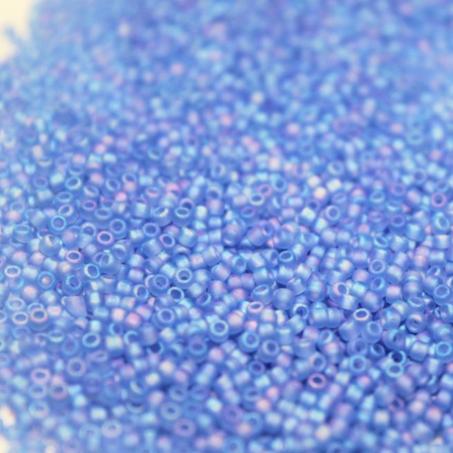 Frosted Sapphire Blue AB ~ 11/0 JSB F261 Japanese Seed Beads