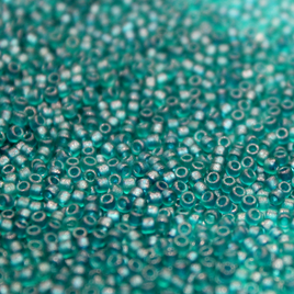 11/0 Japanese Transparent Frosted Emerald Ocean Sparkle - F323C