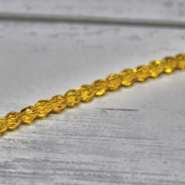4mm Czech Fire Polished Round Transparent Yellow Amber - F403