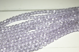 6mm Czech Fire Polished Round Transparent Violet - F611