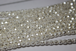4mm Czech Fire Polished Round White Pearl, 100 pieces - F435