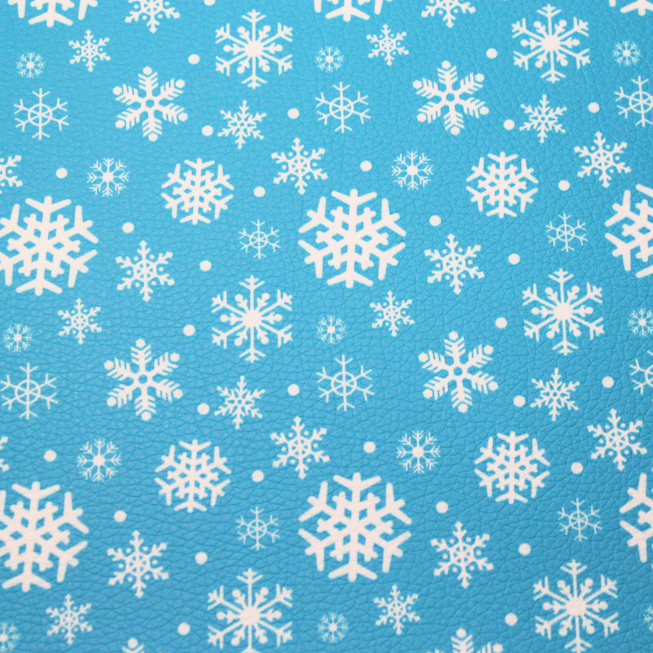 Faux Leather Sheet - Frozen Snowflake - 8