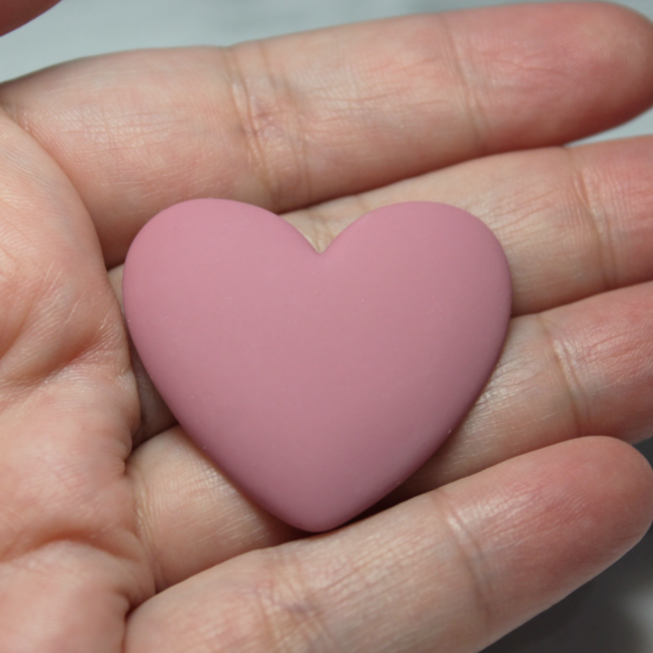 37mm Matte Heart Resin Cabochon Blush - P59