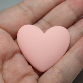 37mm Matte Heart Resin Cabochon Baby Pink - P50