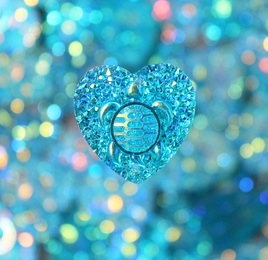 Turquoise AB turtle heart Resin sew on Gems - I2