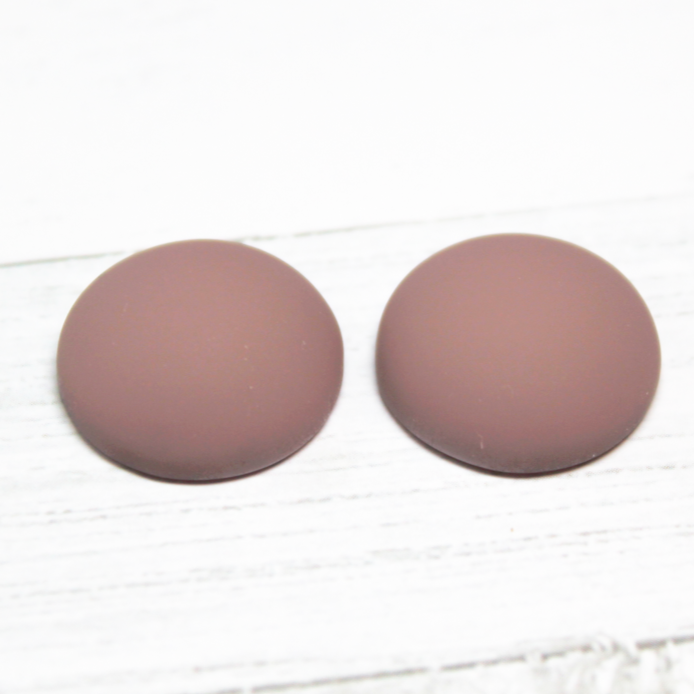 18mm Matte Round Resin Cabochon Mauve - P12