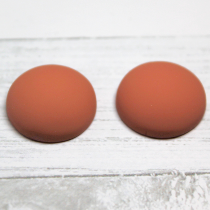 18mm Matte Round Resin Cabochon Light Terracotta - P2