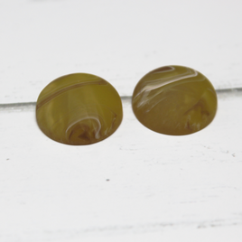 18mm Matte Round Resin Cabochon Marbled Pea Soup - P24