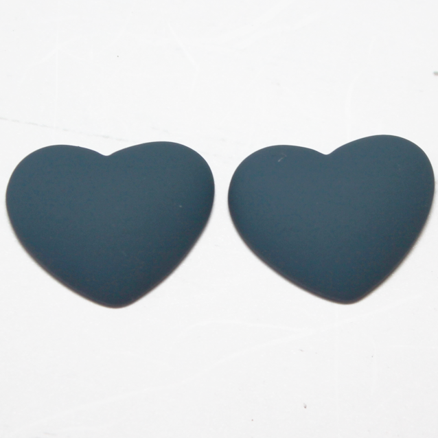 17x22  Matte Heart Resin Cabochon Saxon Blue P26