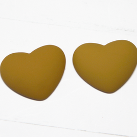 17x22 Matte Heart Resin Cabochon Mustard - P30