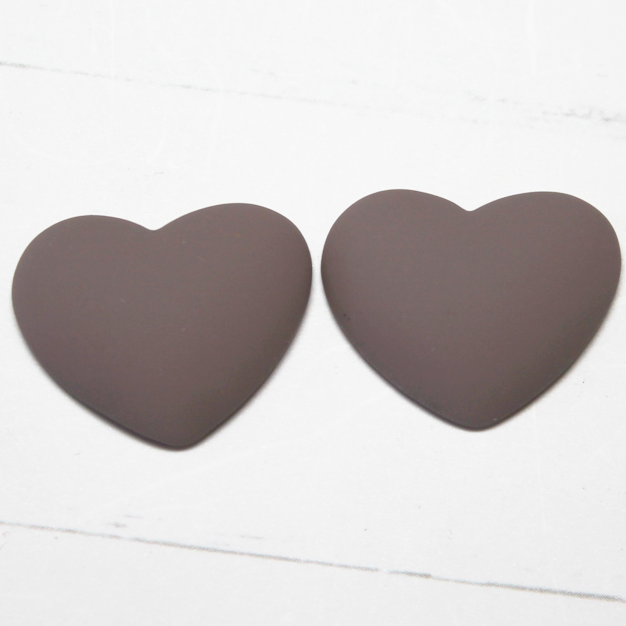 17x22 Matte Heart Resin Cabochon Mauve- P33