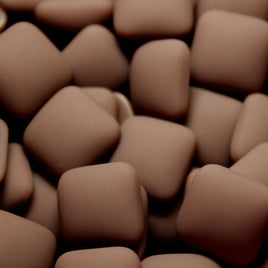 17x17mm Matte Square Resin Cabochon Milk Chocolate - P44