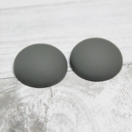 18mm Matte Round Resin Cabochon Gray - P5