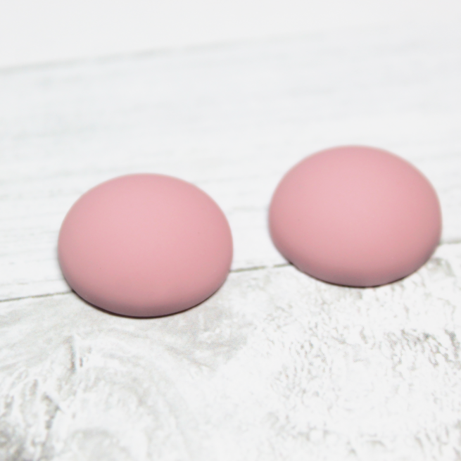 18mm Matte Round Resin Cabochon Cheyenne Pink - P6