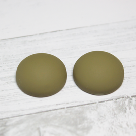 18mm Matte Round Resin Cabochon Olive - P9