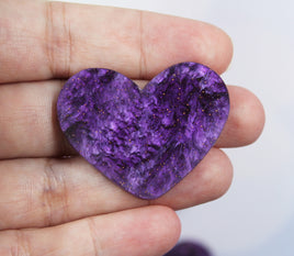 Dark Purple Glitter Pearl Heart Resin Slab - T5