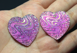 Purple Druzy Heart AB sew on Gems - A2