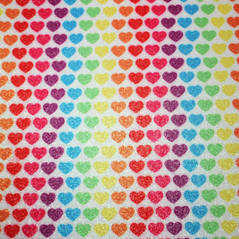 Faux Leather Sheet Glitter - Rainbow Heart - 130