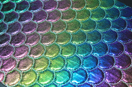 ***CLOSEOUT*** Faux Leather Quilted Metallic Rainbow Mermaid