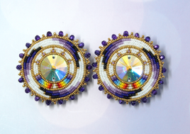 24K Purple Royalty Beaded Earrings