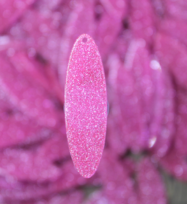Pink  Glitter Oval Resin Slab - S4