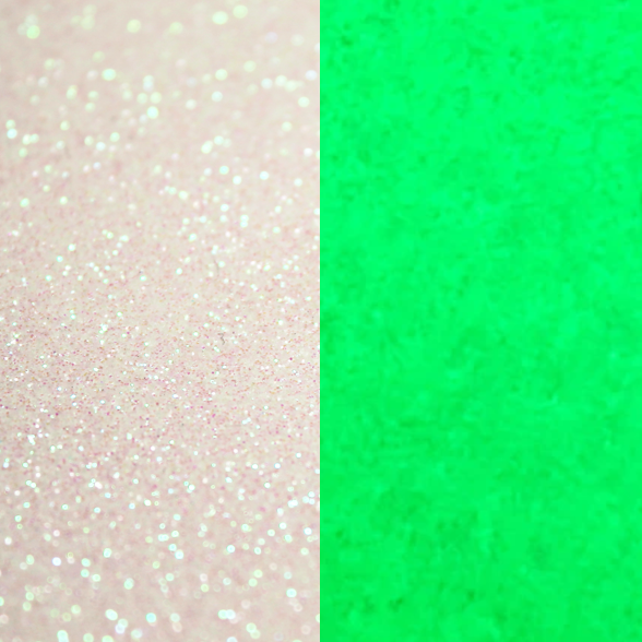 Faux Leather Sheet -  Glow In The Dark White/Green Glitter - 116