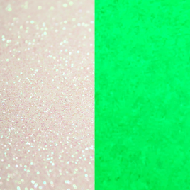 Faux Leather Sheet Glow In The Dark White/Green Glitter - 116