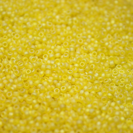 Transparent Frosted Yellow AB ~ 11/0 JSB F252 Japanese Seed Beads