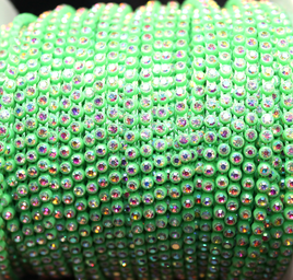 SS8 Neon Green rhinestone banding